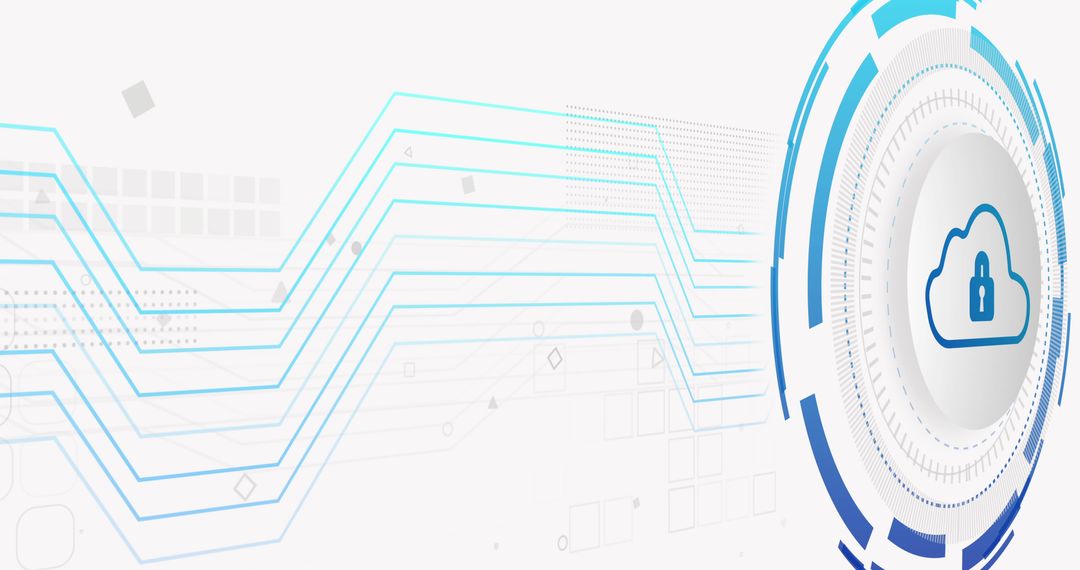 Cyber Security Concept with Digital Cloud and Padlock Symbol