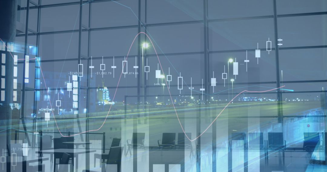 Financial Data Analytics Over Abstract Cityscape