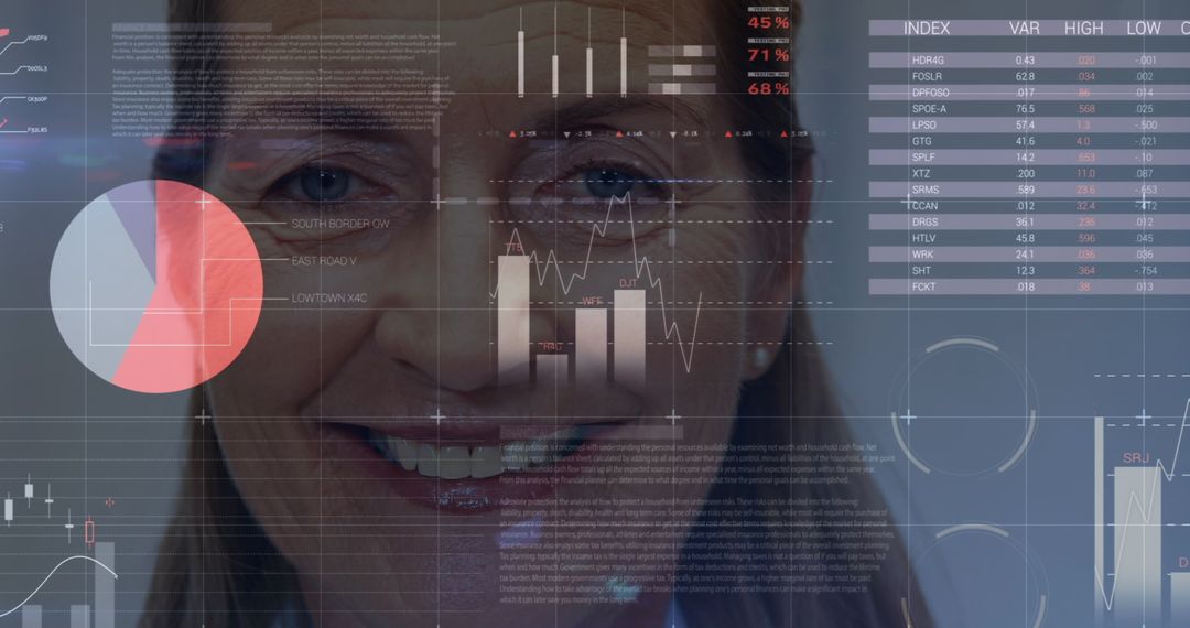 Caucasian Female Doctor Analyzing Digital Data Interface