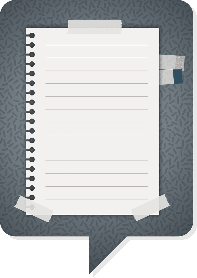 Transparent Speech Bubble with Notebook Page Isolated on Background