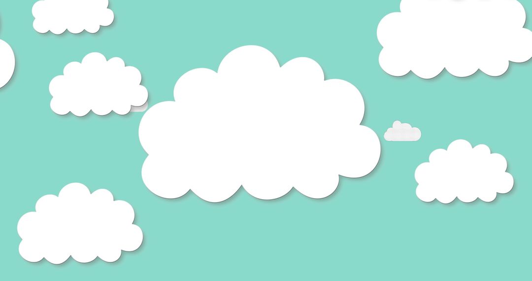 Floating White Clouds on Turquoise Sky for Eco-friendly Theme
