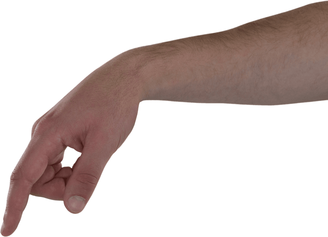 Close-Up of Male Hand Pointing in Transparent Gesture