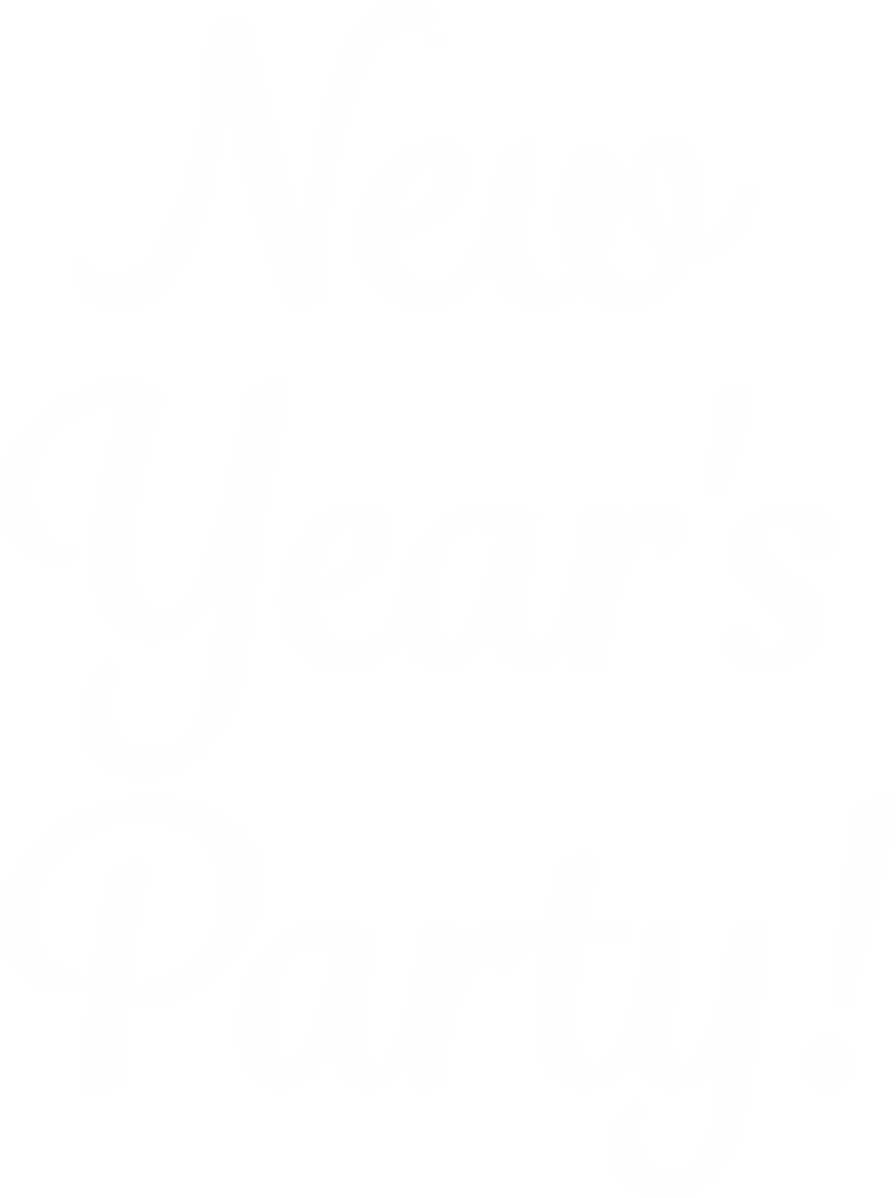 New Year's Party Celebration Transparent Text Design