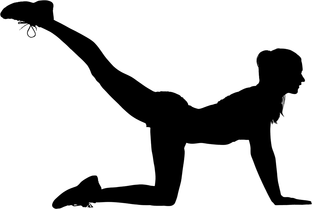 Silhouette of Athlete Exercising on Transparent Background