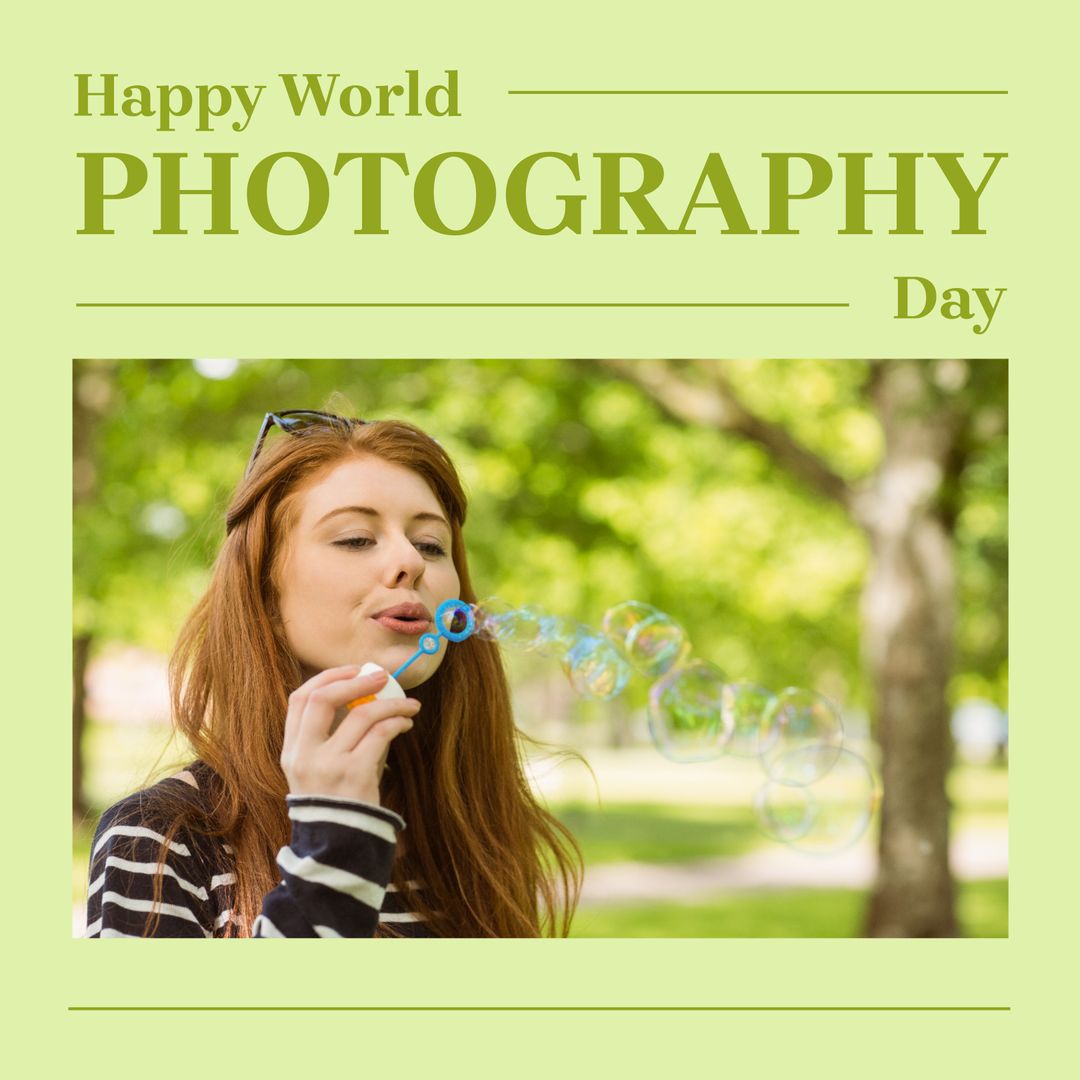 World Photography Day Celebration with Bubbles in Park