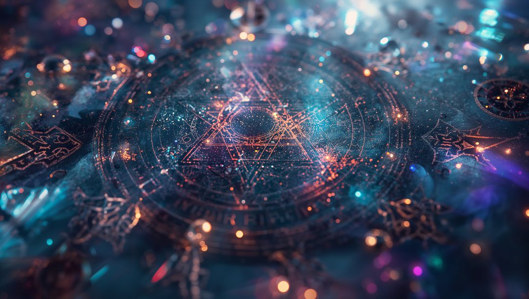 Mystical Sigil Alight with Ethereal Energy on Ancient Altar