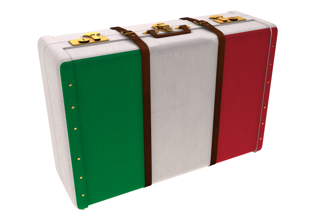 Suitcase with Flag of Italy on Transparent Background Representing Travel - Download Free Stock Images Pikwizard.com