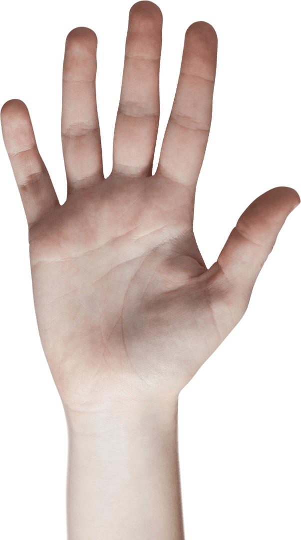 Vertical Transparent Female Hand Reaching Upwards