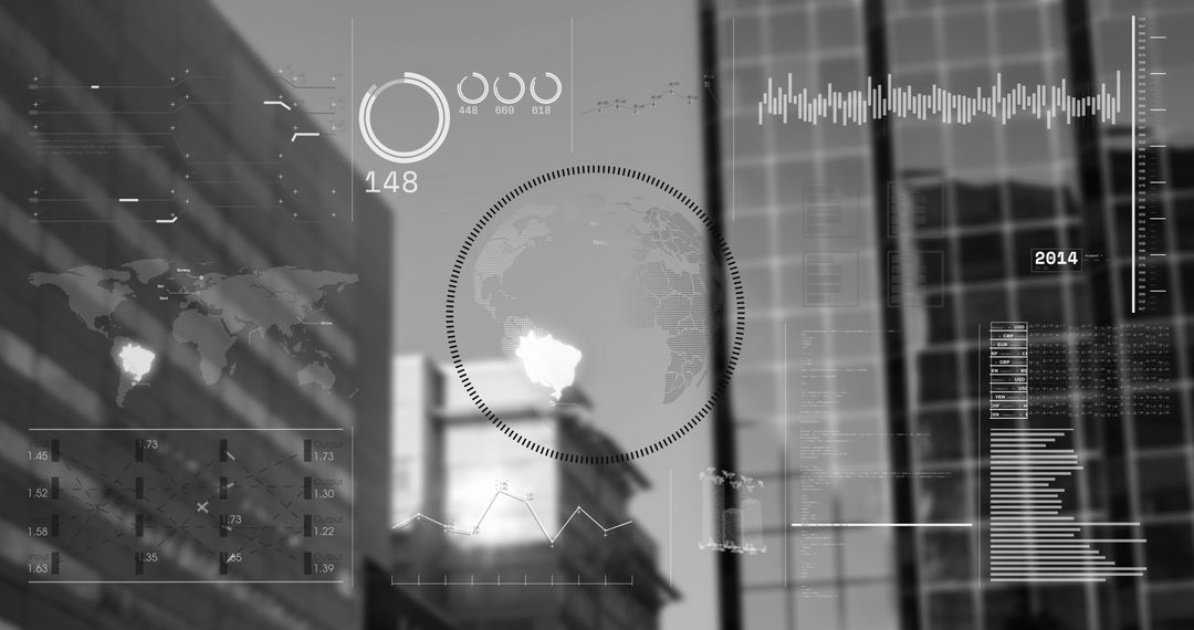 Futuristic Data Analytics and Statistics Overlapping Cityscape