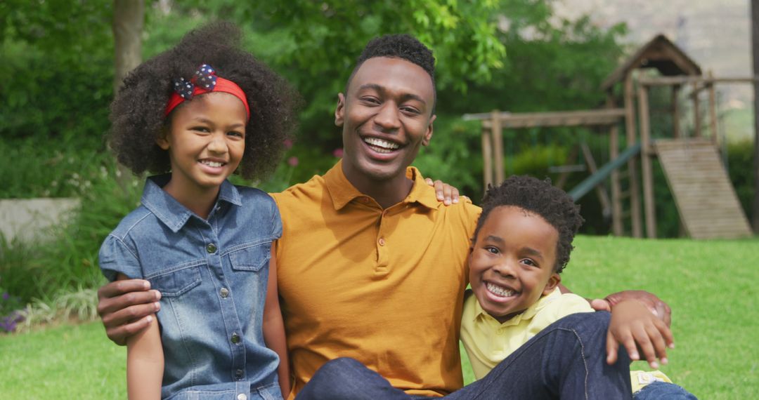 Smiling African American Family Enjoying Outdoors Together - Free Images, Stock Photos and Pictures on Pikwizard.com