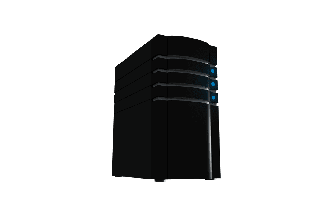 Transparent Digital Illustration of Modern Computer Server