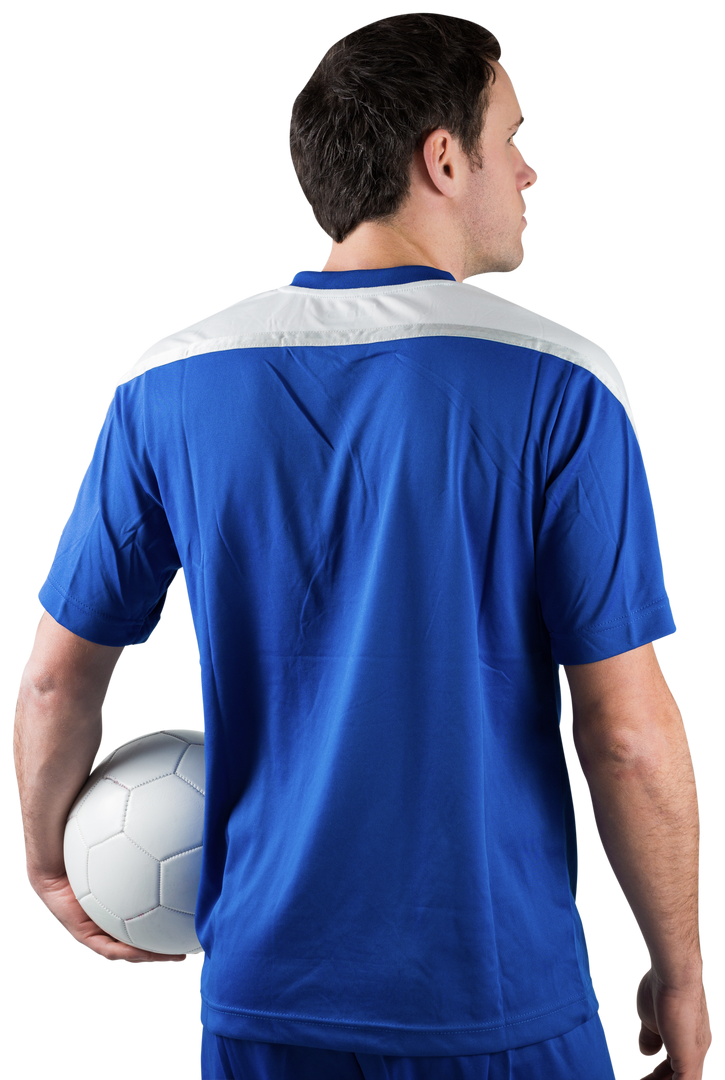 Transparent Football Player Holding Ball in Blue Jersey Back View - Download Free Stock Images Pikwizard.com