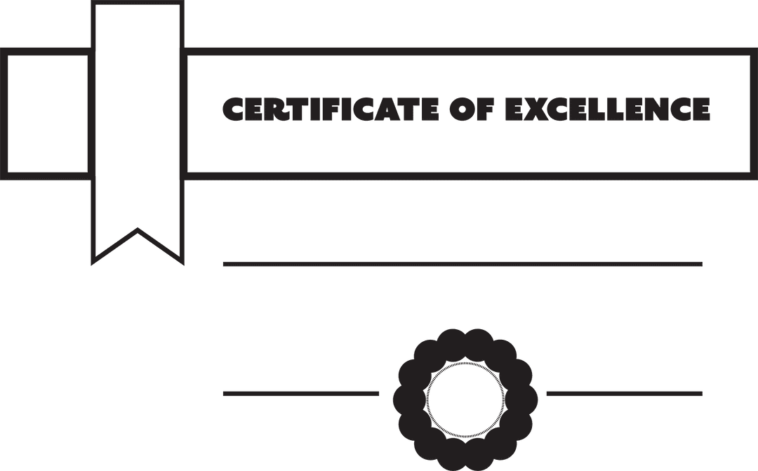 Certificate of Excellence Template on Transparent Background