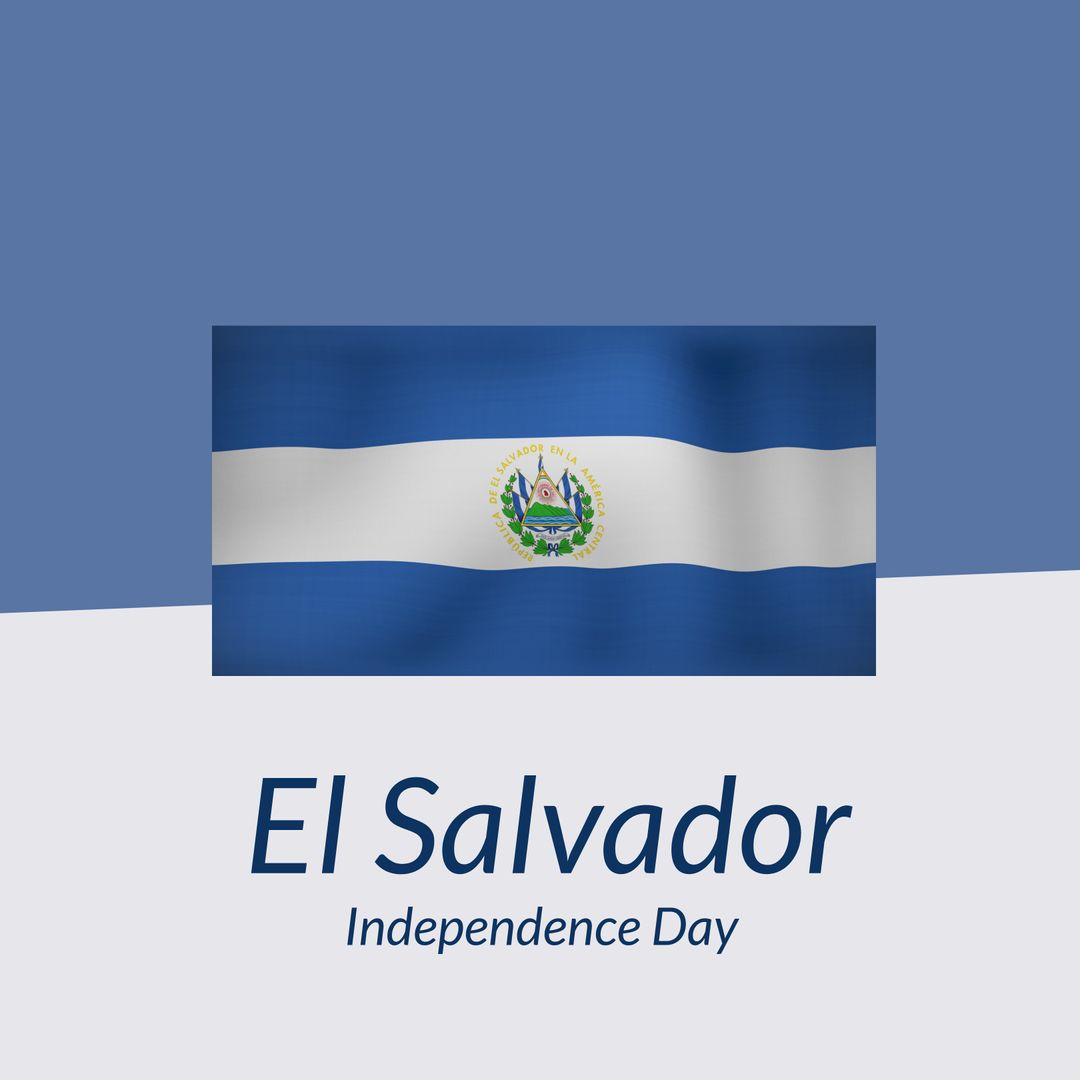 El Salvador Independence Day Poster with National Flag