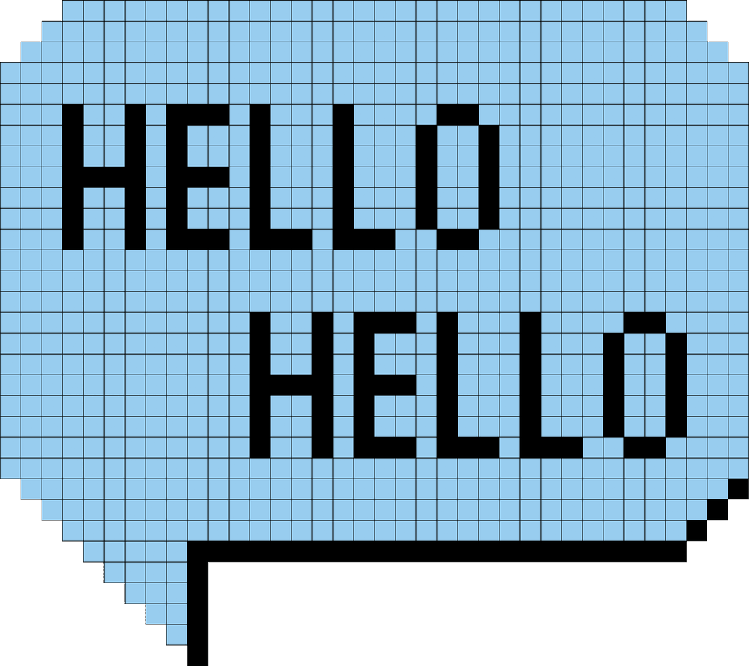 Transparent Digital Greeting with Hello Text in Speech Bubble