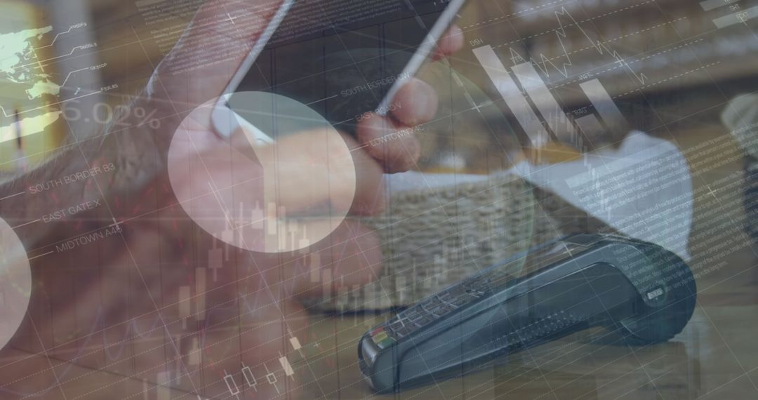 Contactless Payment with Smartphone and Financial Data Concept