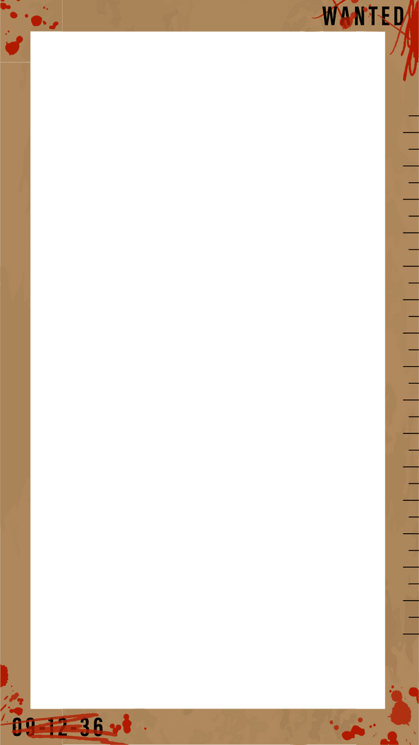 Vintage Wanted Poster Transparent with Blood Splatters