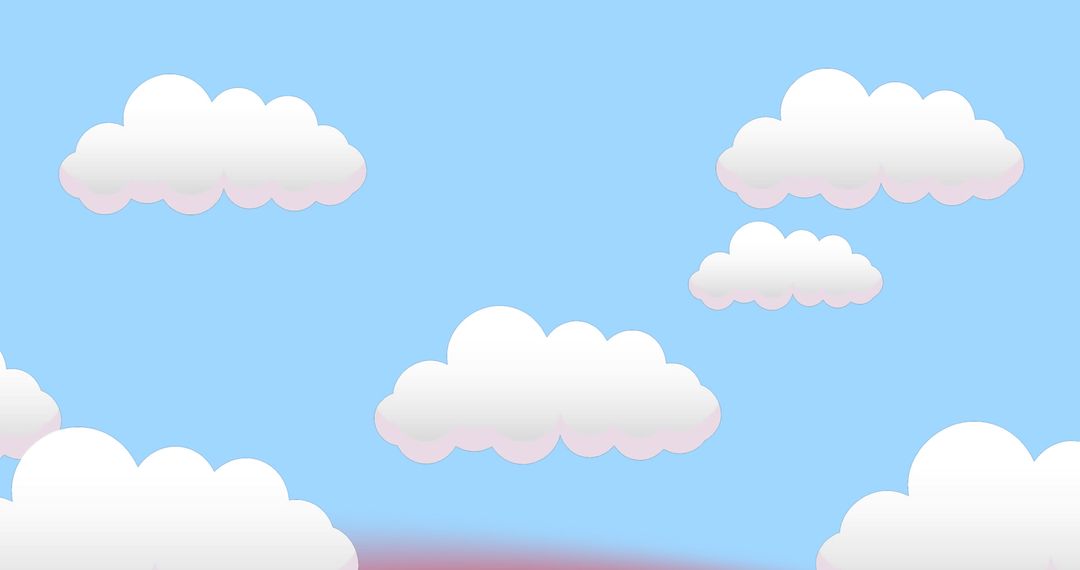 Fluffy Clouds on Blue Sky with Rainbow Glow