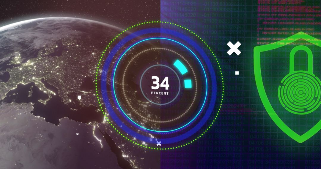 Digital Interface with Futuristic Percentage Scanner