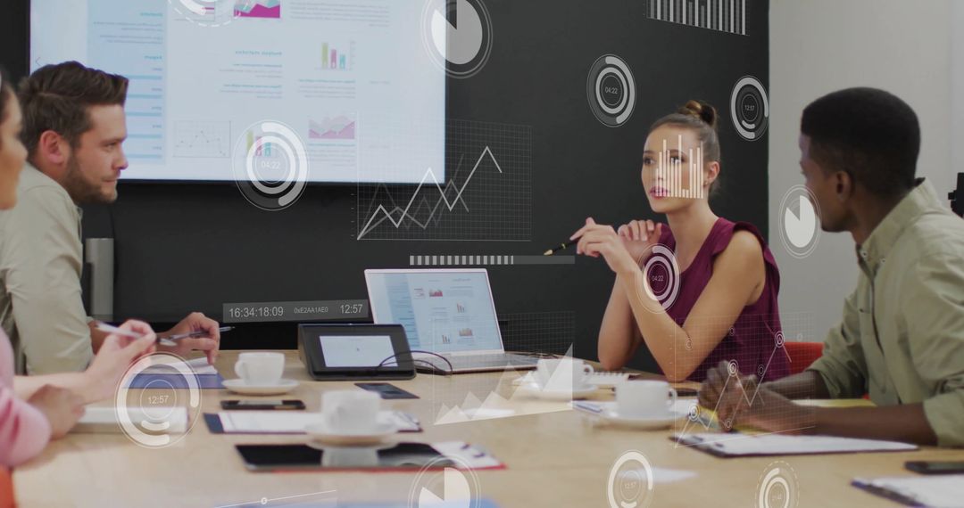 Innovative Meeting with Digital Data Analysis Projections