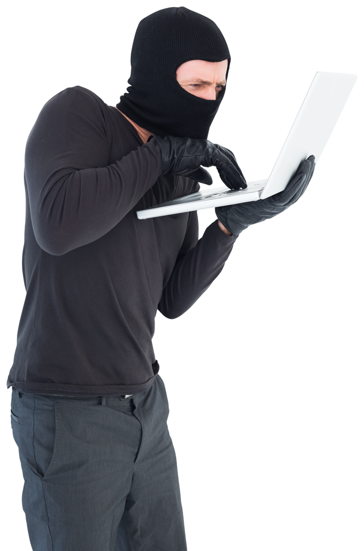 Transparent Hacker in Black outfit Using Laptop for Cyber Theft - Download Free Stock Images Pikwizard.com