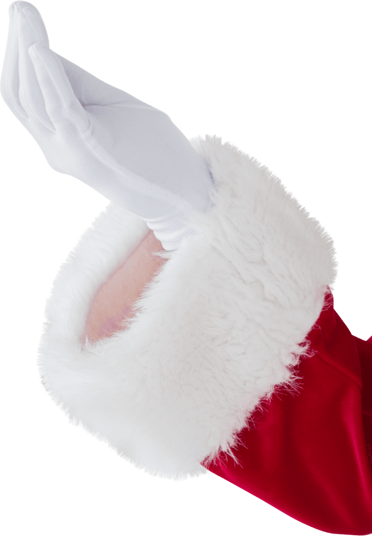 Santa Claus Hand Making Gesture in Transparent Background