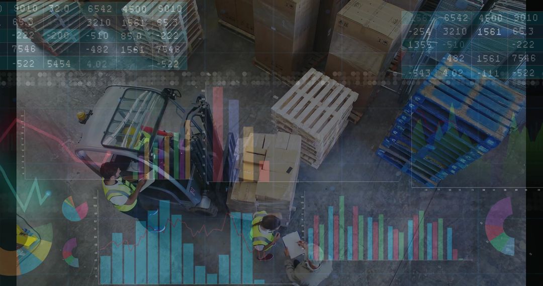 Efficient Warehouse Operations with Forklift and Data Charts