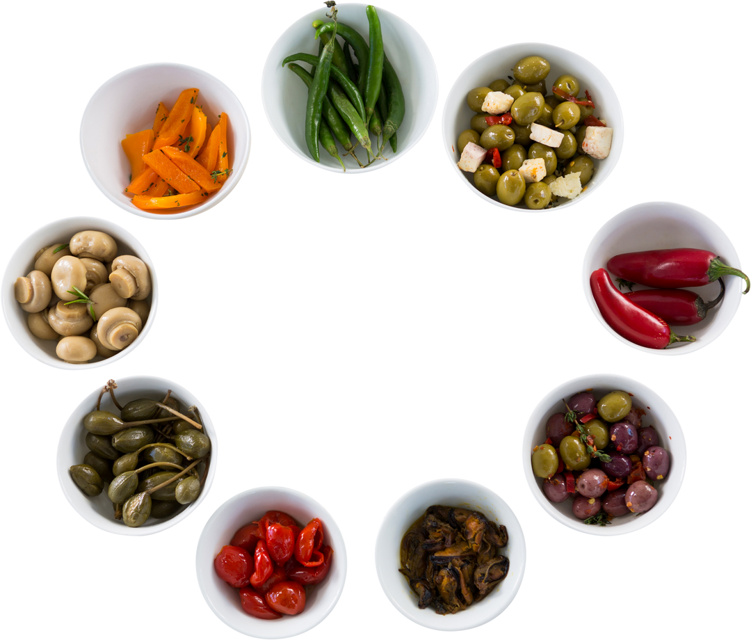 Transparent Circle of Healthy Variety Vegetables and Olives - Download Free Stock Images Pikwizard.com