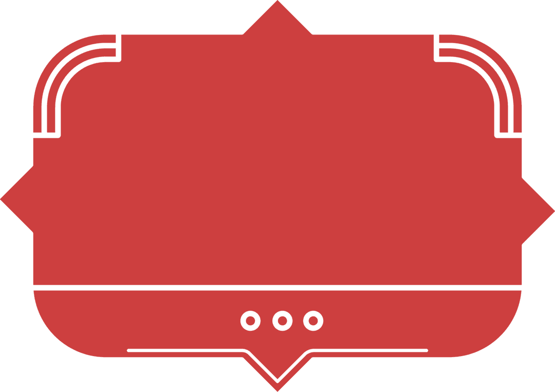 Red transparent badge with minimalist design