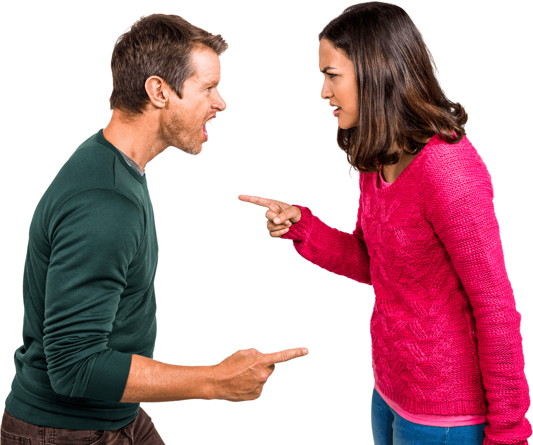 Transparent Couple Arguing and Expressing Anger