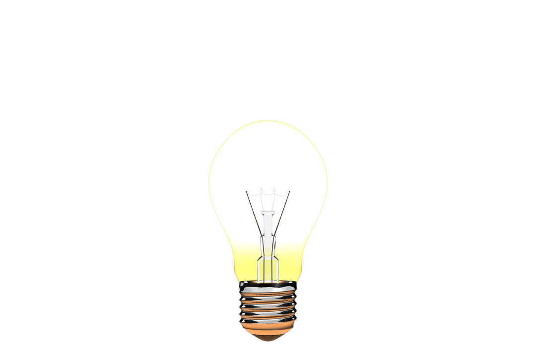 Close-up of Illuminating Light Bulb on Transparent Background - Download Free Stock Images Pikwizard.com