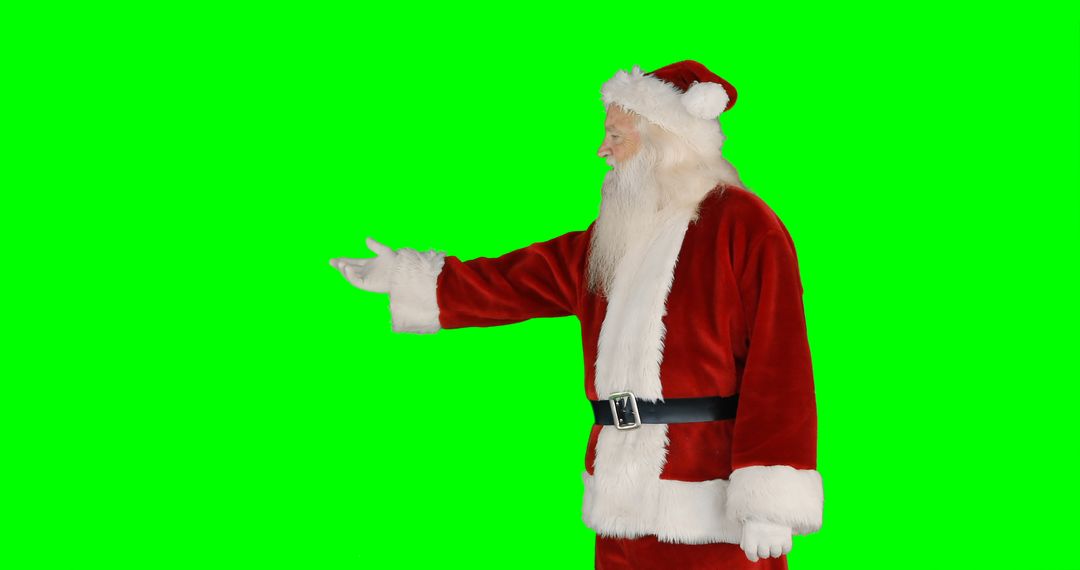 Santa Claus Reaching Out Arm Gesture on Green Screen Background - Free Images, Stock Photos and Pictures on Pikwizard.com