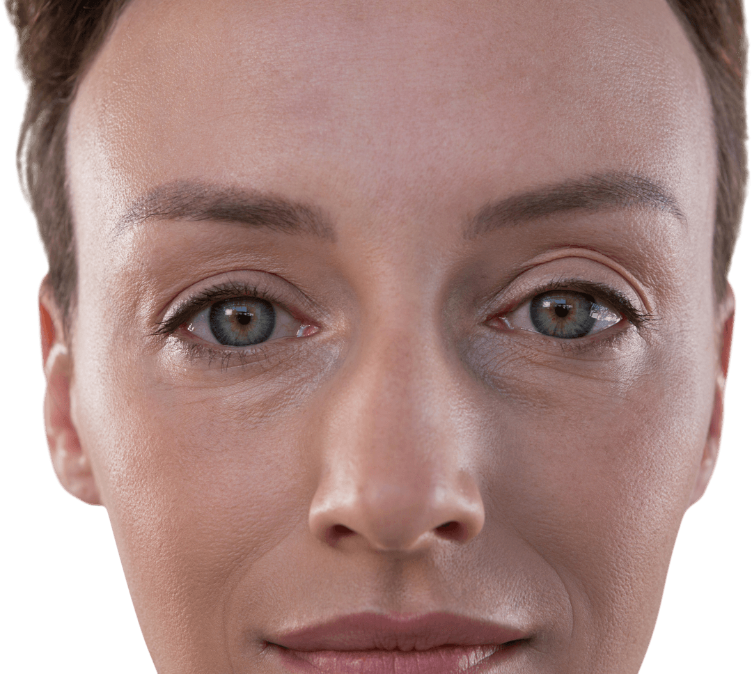 Caucasian Businesswoman Face on Transparent Background