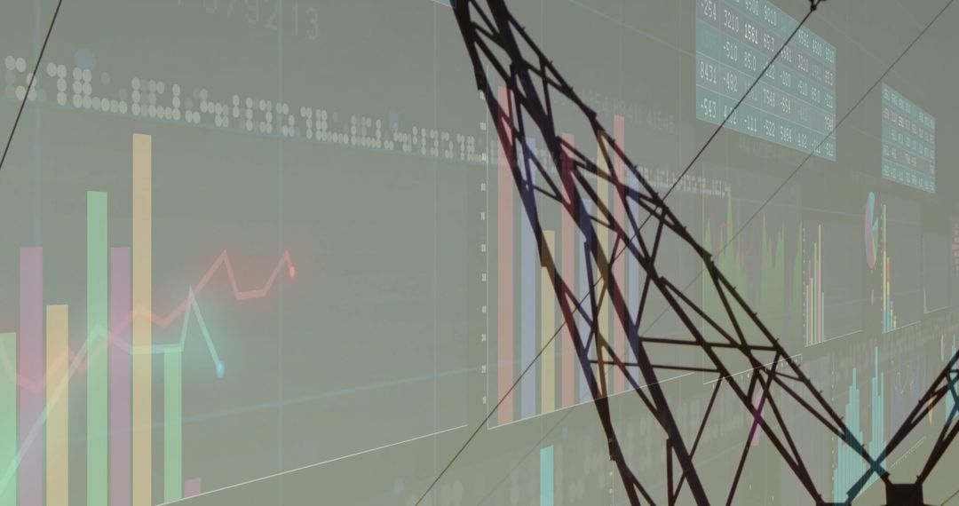 Wireframe Art Mixes with Bar and Line Graphs