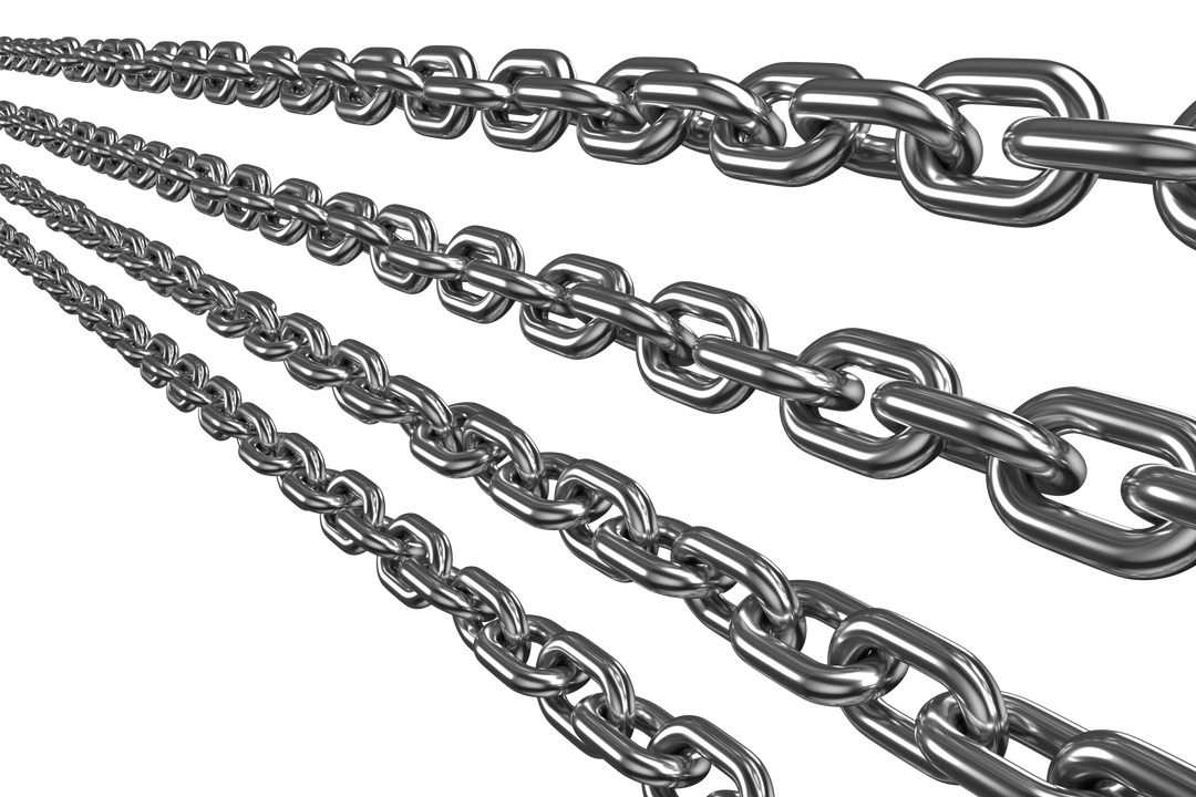 Glossy Metal Chains in Transparent Background 3D Visualization - Download Free Stock Images Pikwizard.com