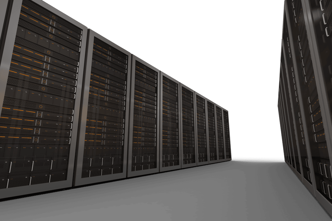 Transparent Digital Server Room Illustration