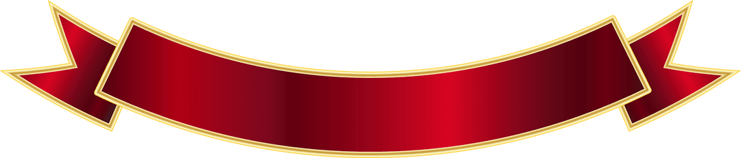 Elegant Red Ribbon Banner on Transparent Background