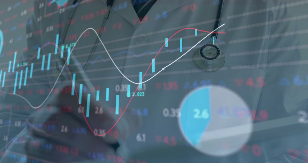 Healthcare Professional Analyzing Financial Data Insights with Graph