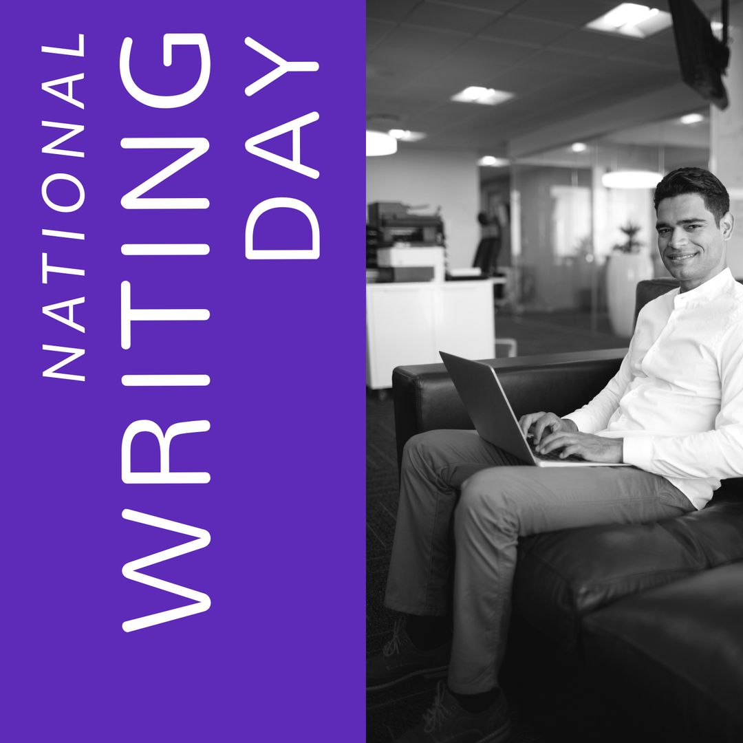 Young Entrepreneur Working on National Writing Day in Modern Office