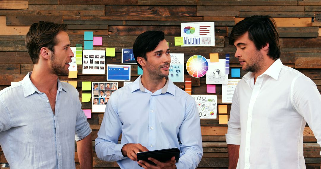 Business Team Collaborating with Digital Tablet in Creative Office