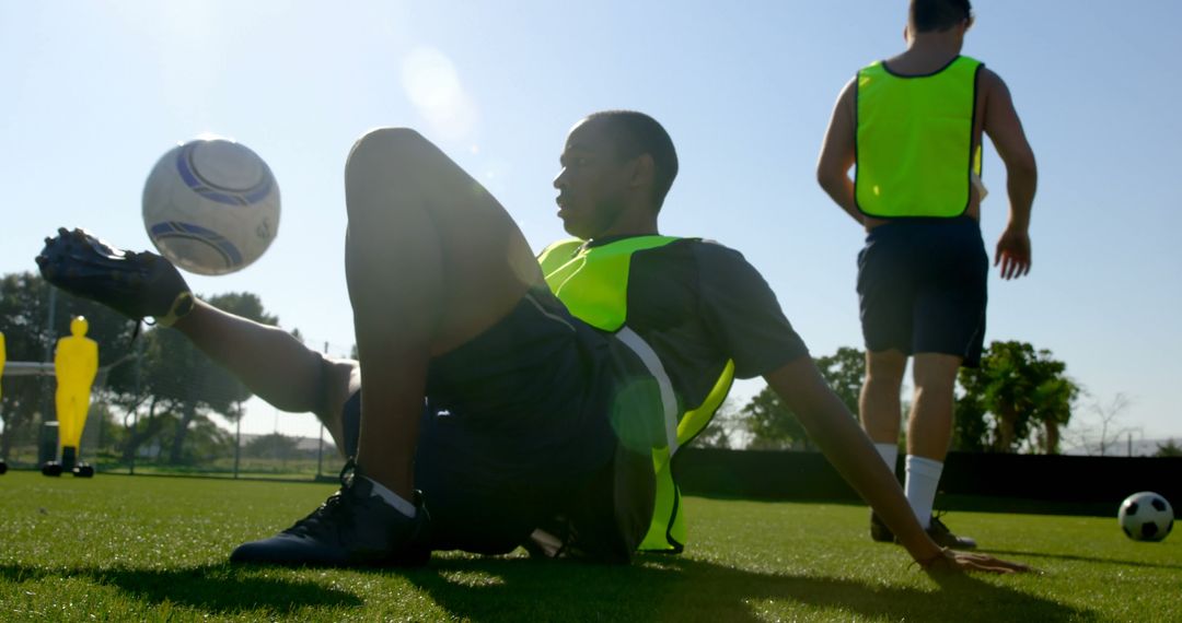 Soccer Player Performing Skill During Training Session - Free Images, Stock Photos and Pictures on Pikwizard.com