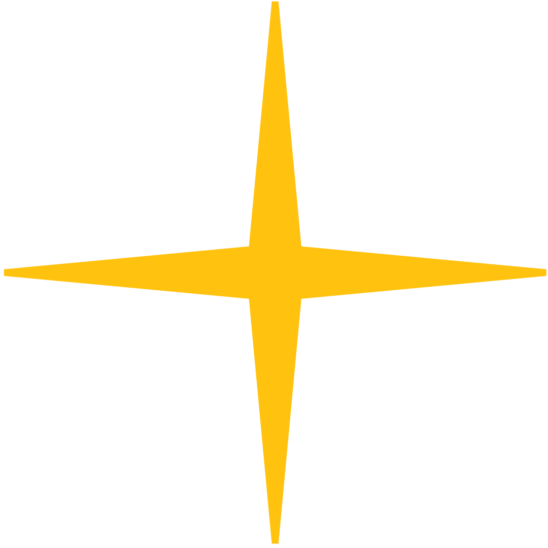 Yellow Thin Star Illustration on Transparent Background for Versatile Designs