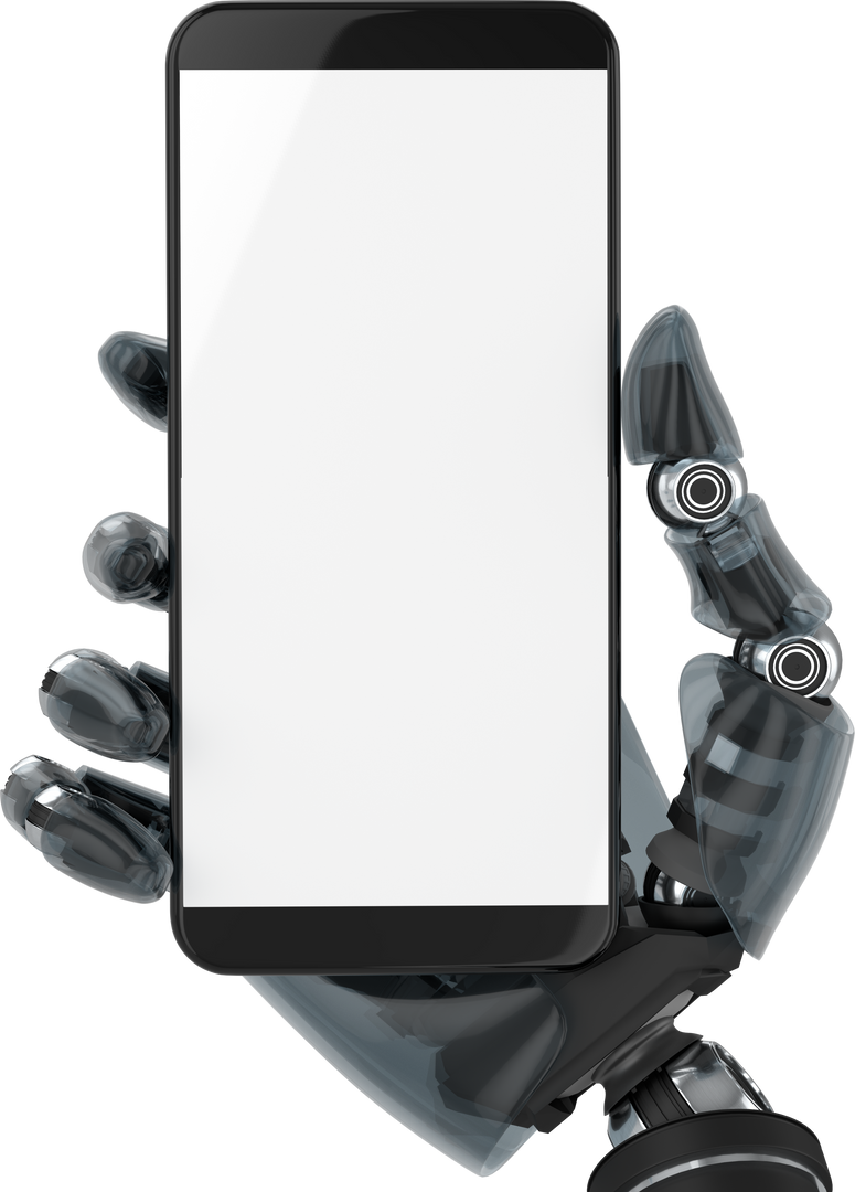 Transparent Background with Robotic Hand Holding Smartphone Close-up - Download Free Stock Images Pikwizard.com