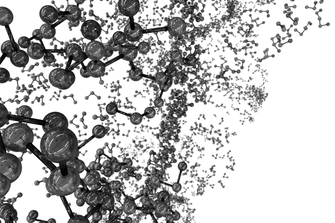 Digital Illustration of Molecular Structures on Transparent Background