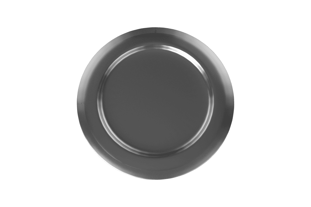 Transparent Silver Serving Platter Overhead View