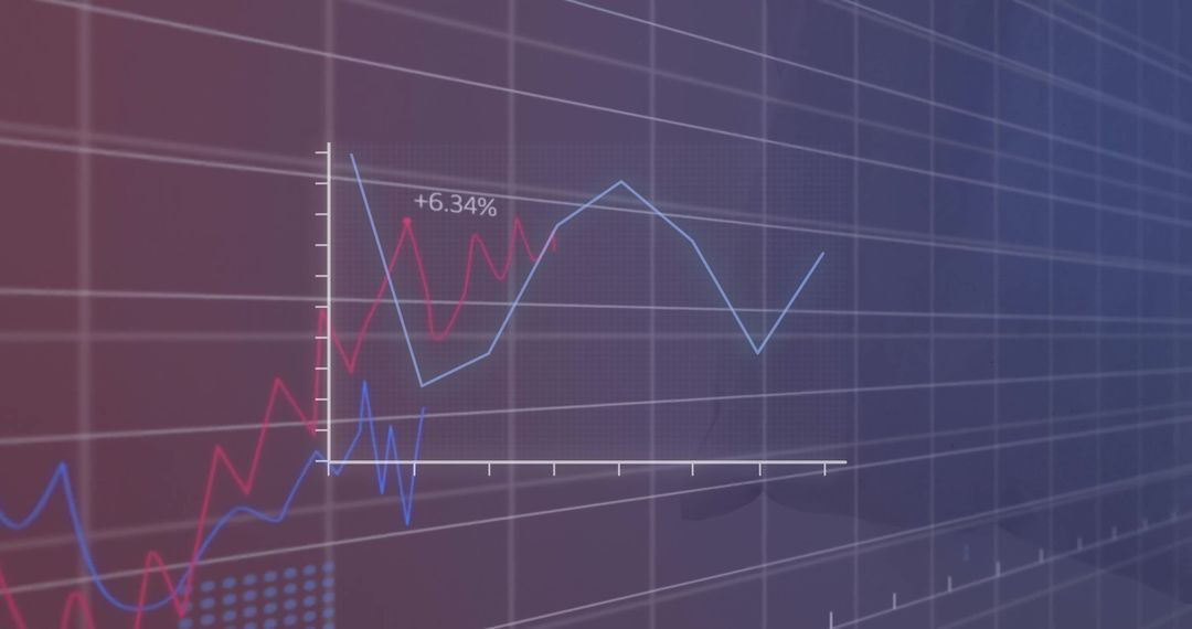 Digital Data Chart Display on Abstract Grid Background