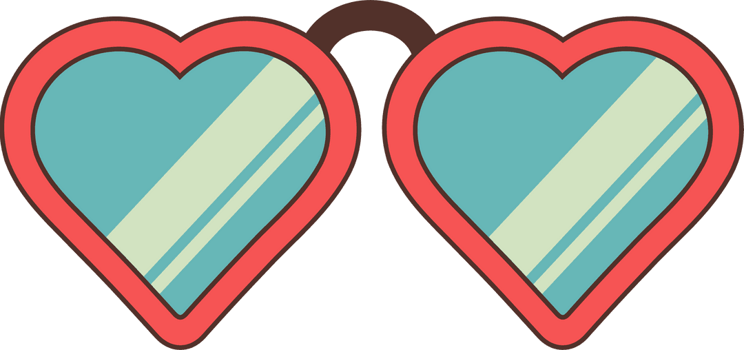 Transparent Heart Shaped Sunglasses with Teal Lenses