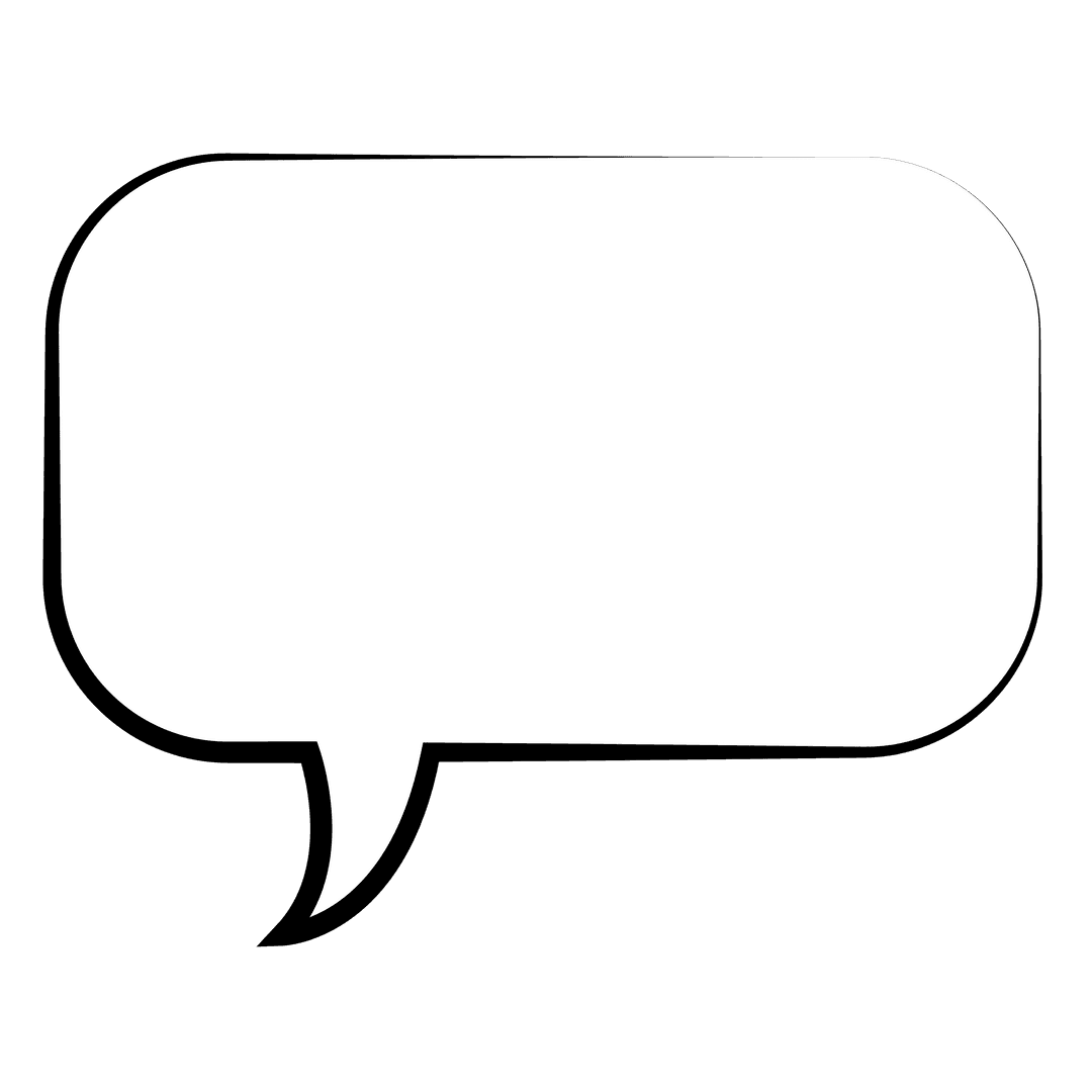 Blank Speech Bubble PNG with Copy Space on Transparent Background