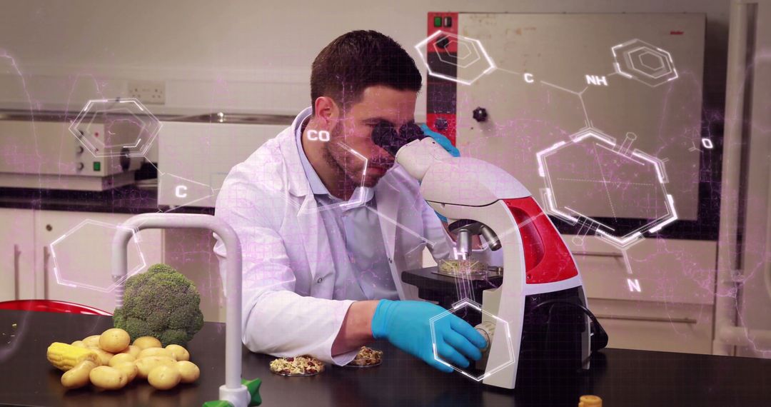 Scientist Analyzing Food Samples in Advanced Research Laboratory
