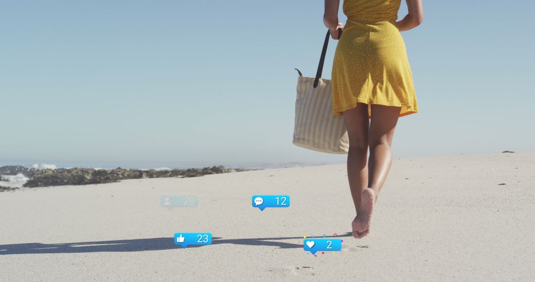 Digital Engagement on Beach Walk: Social Media Notifications